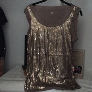 Ann Taylor Loft Sequined Top Size Medium